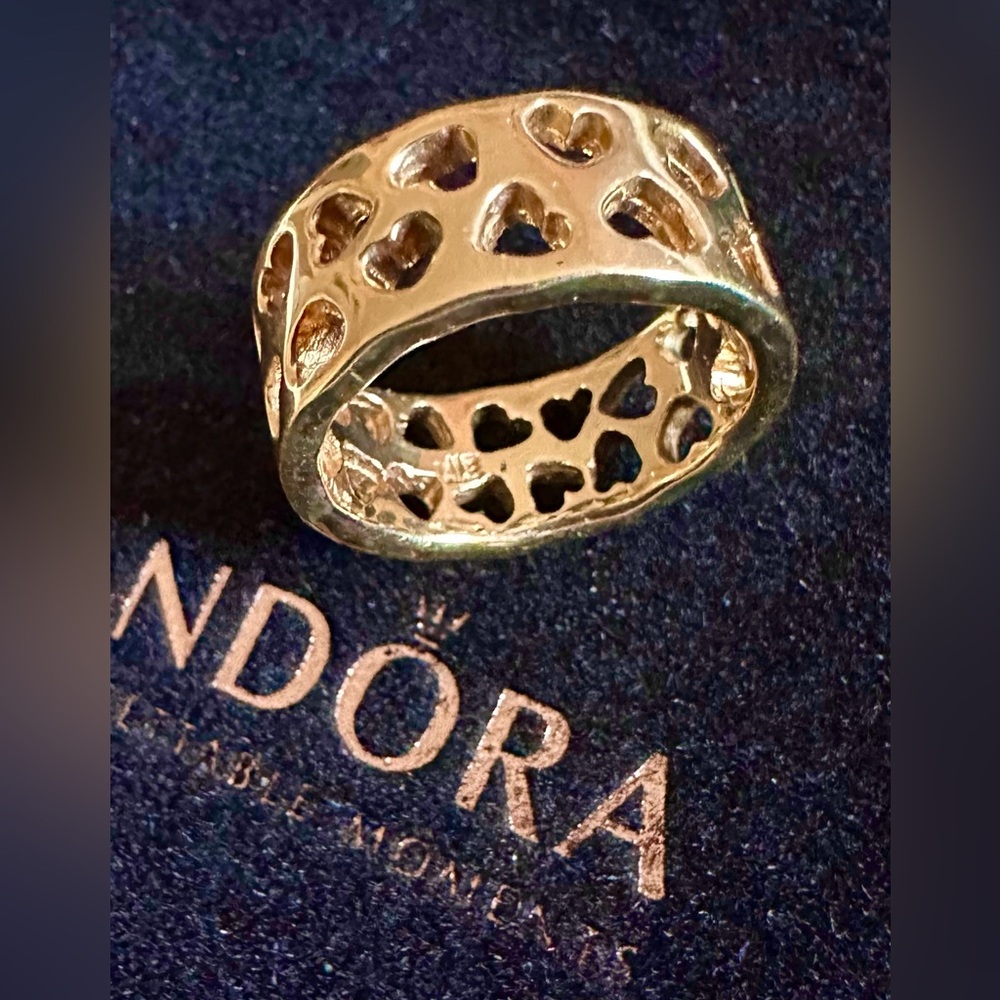 Retired PANDORA 14K G585 ALE Gold Tunnel of Love Ring - 150137‼️RARE‼️